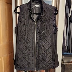 Black quilted puffer vest